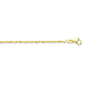 9ct Yellow Gold Singapore Chain Necklace 55cm