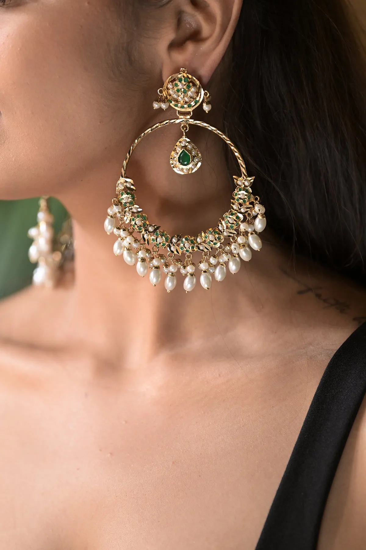 Ahilya Jadau Chandbali Earrings