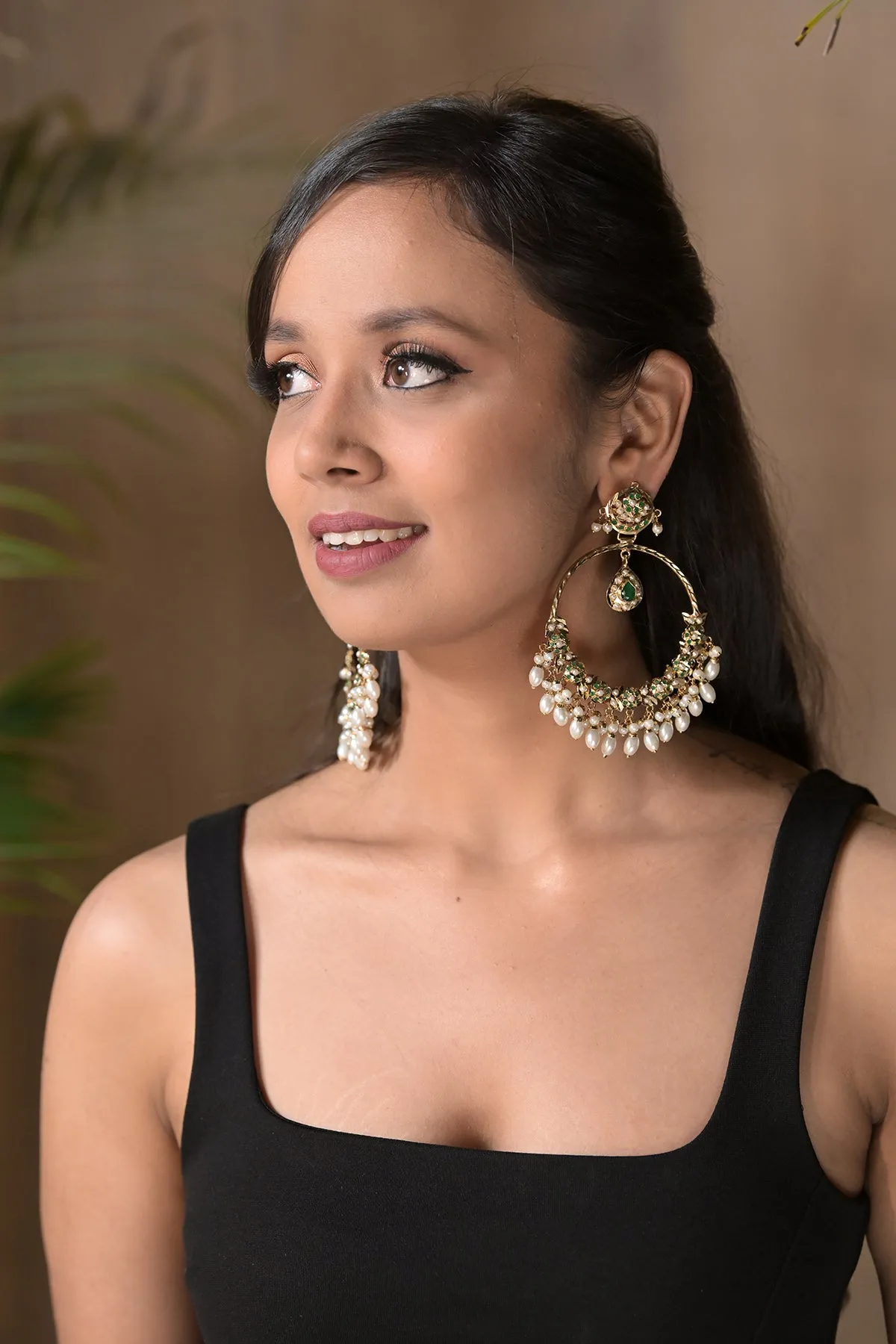 Ahilya Jadau Chandbali Earrings