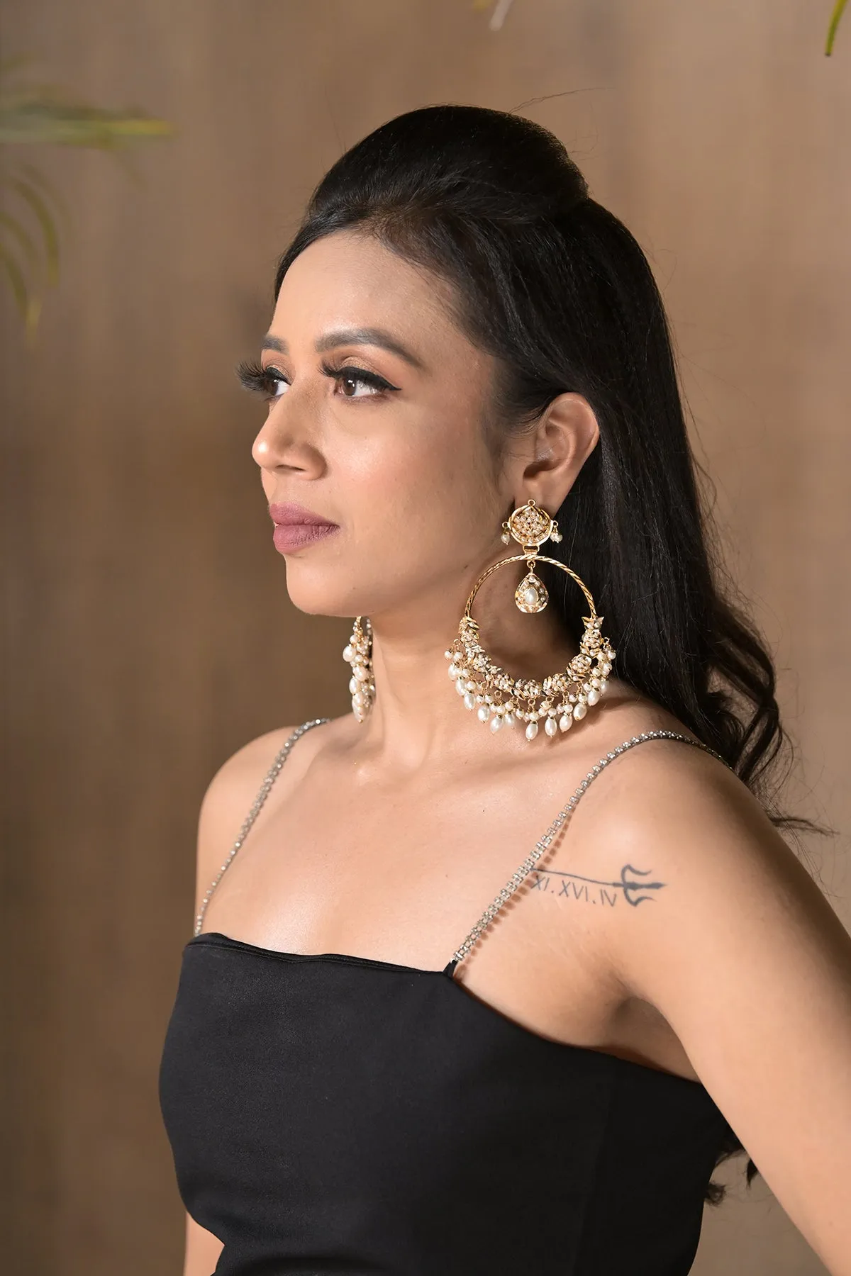 Ahilya Jadau Chandbali Earrings