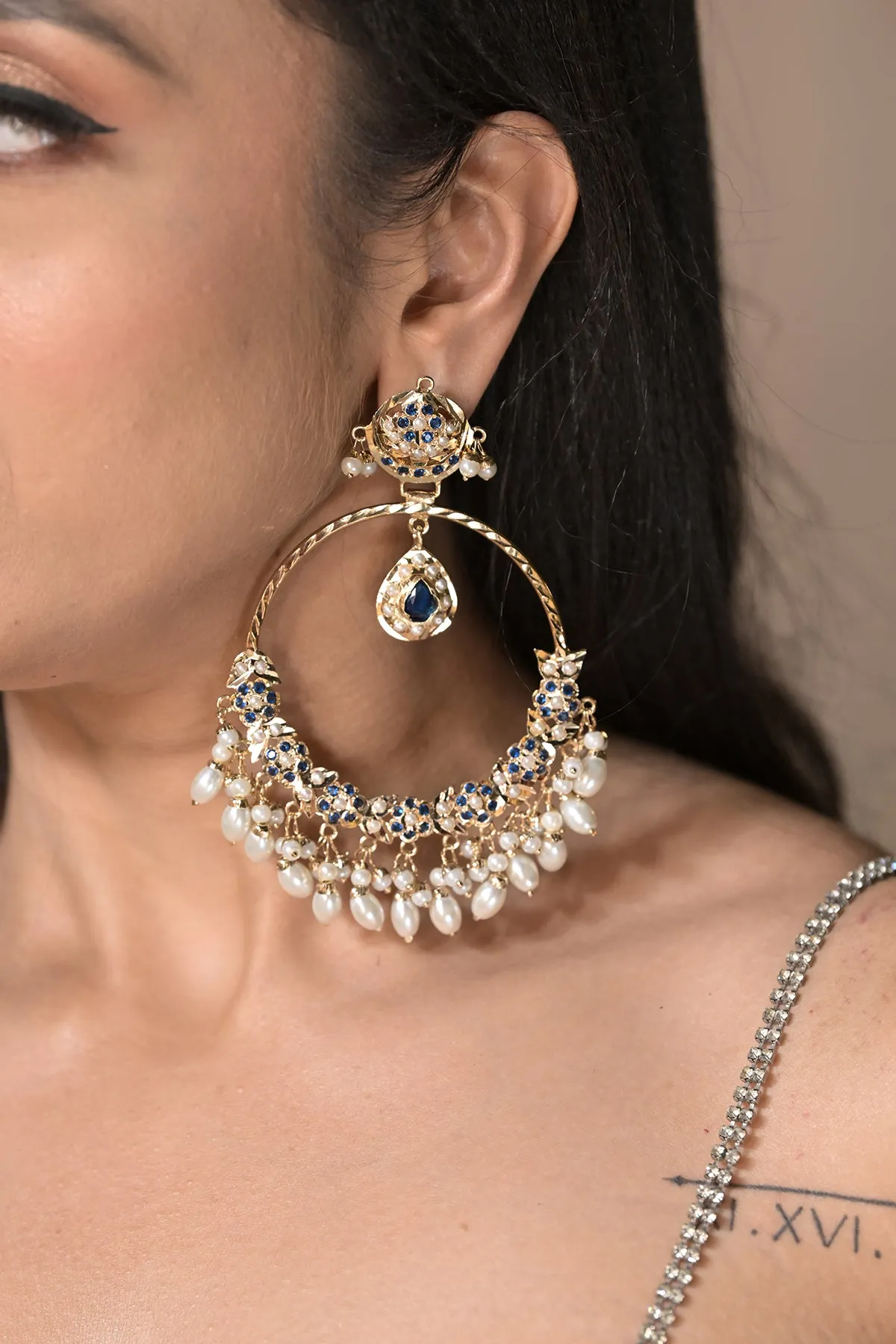 Ahilya Jadau Chandbali Earrings