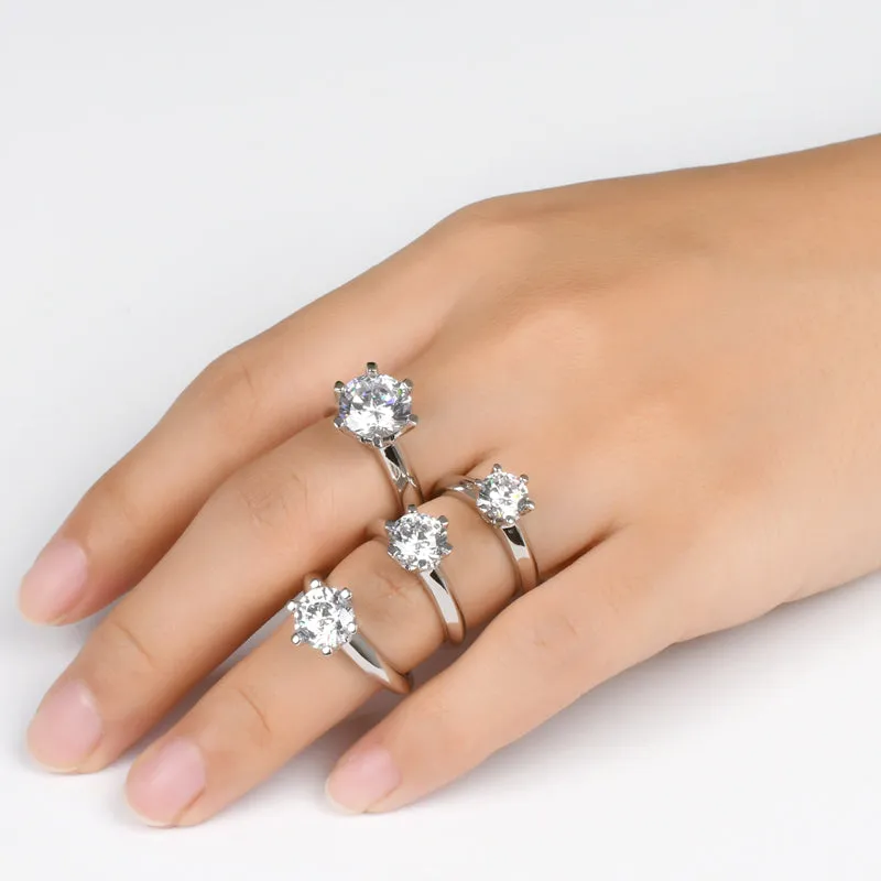 Ainuoshi Cut Moissanite Diamond Solitaire Ring