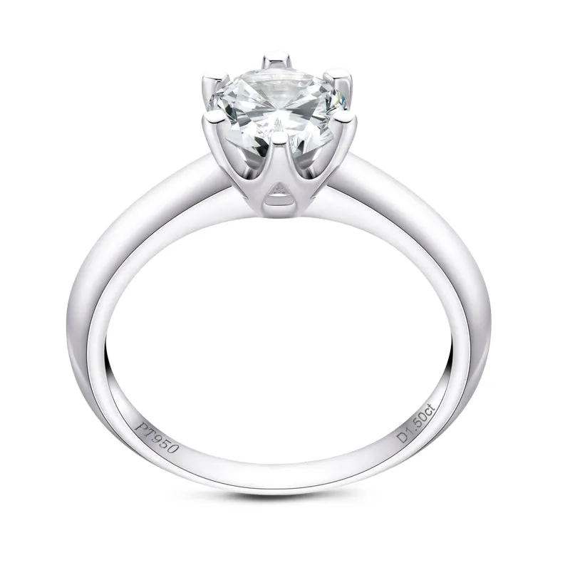 Ainuoshi Cut Moissanite Diamond Solitaire Ring