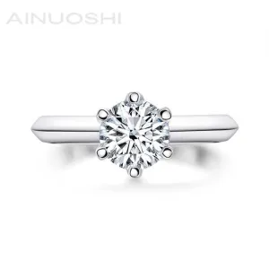 Ainuoshi Cut Moissanite Diamond Solitaire Ring