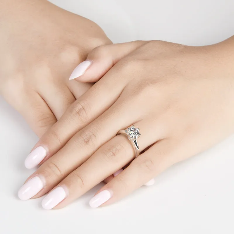 Ainuoshi Cut Moissanite Diamond Solitaire Ring