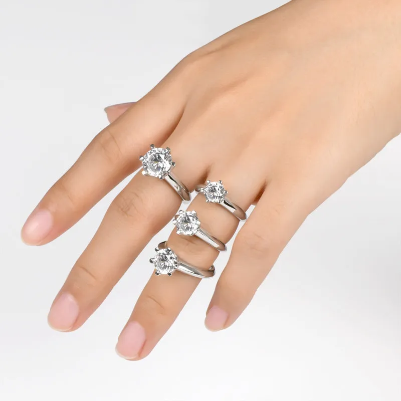 Ainuoshi Cut Moissanite Diamond Solitaire Ring
