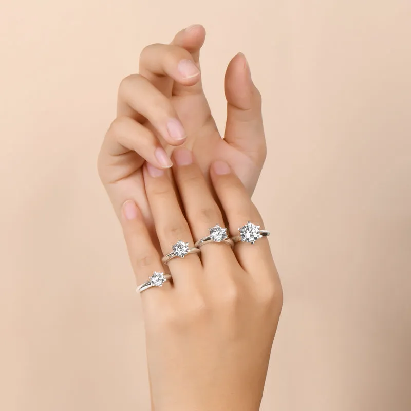 Ainuoshi Cut Moissanite Diamond Solitaire Ring