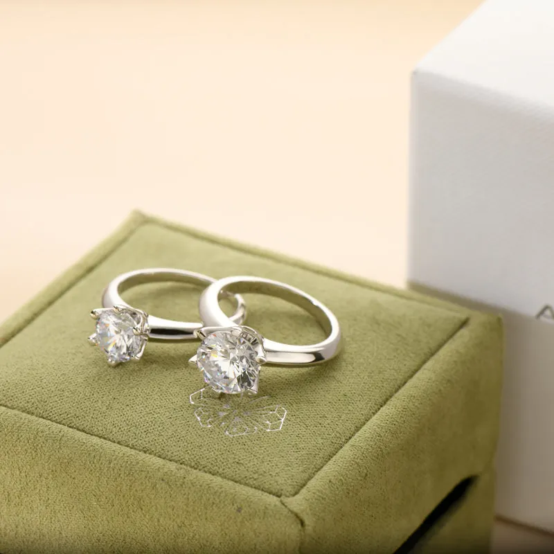 Ainuoshi Cut Moissanite Diamond Solitaire Ring