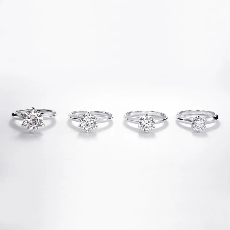 Ainuoshi Cut Moissanite Diamond Solitaire Ring