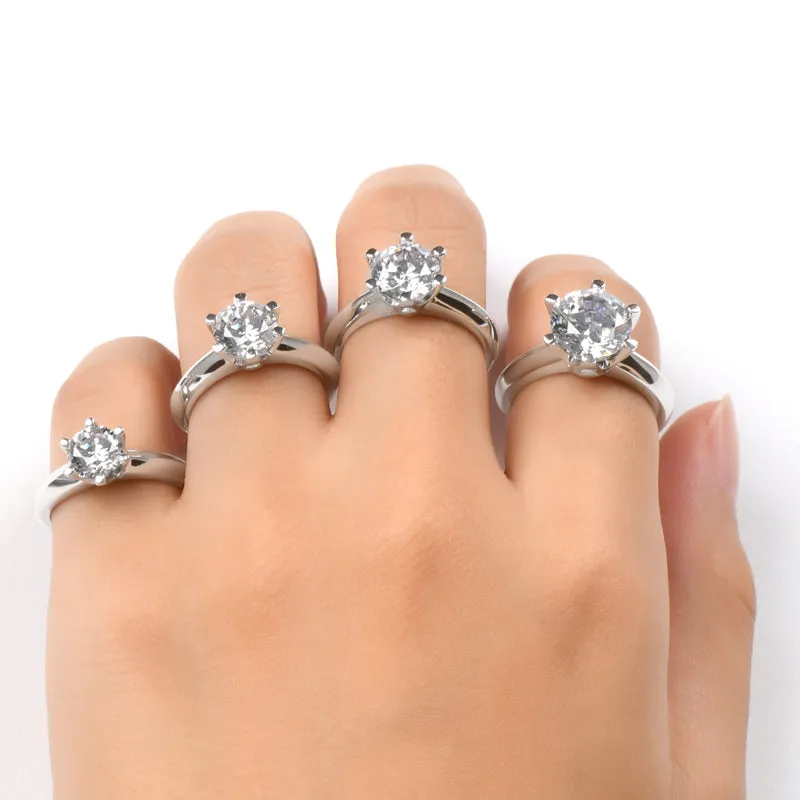 Ainuoshi Cut Moissanite Diamond Solitaire Ring