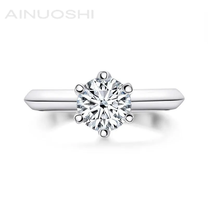 Ainuoshi Cut Moissanite Diamond Solitaire Ring