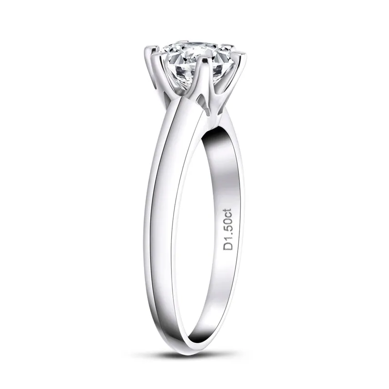 Ainuoshi Cut Moissanite Diamond Solitaire Ring