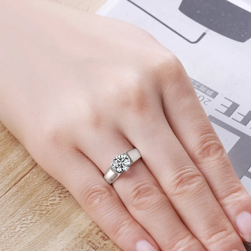 Ainuoshi Moissanite Diamond Solitaire Ring
