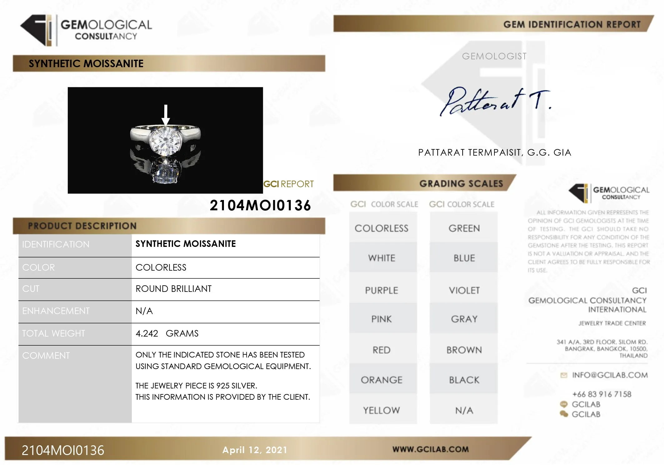 Ainuoshi Moissanite Diamond Solitaire Ring