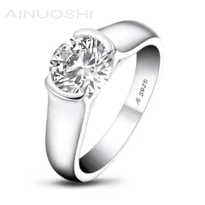 Ainuoshi Moissanite Diamond Solitaire Ring
