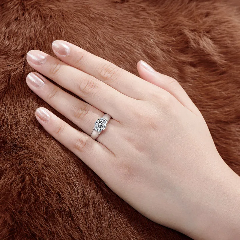 Ainuoshi Moissanite Diamond Solitaire Ring
