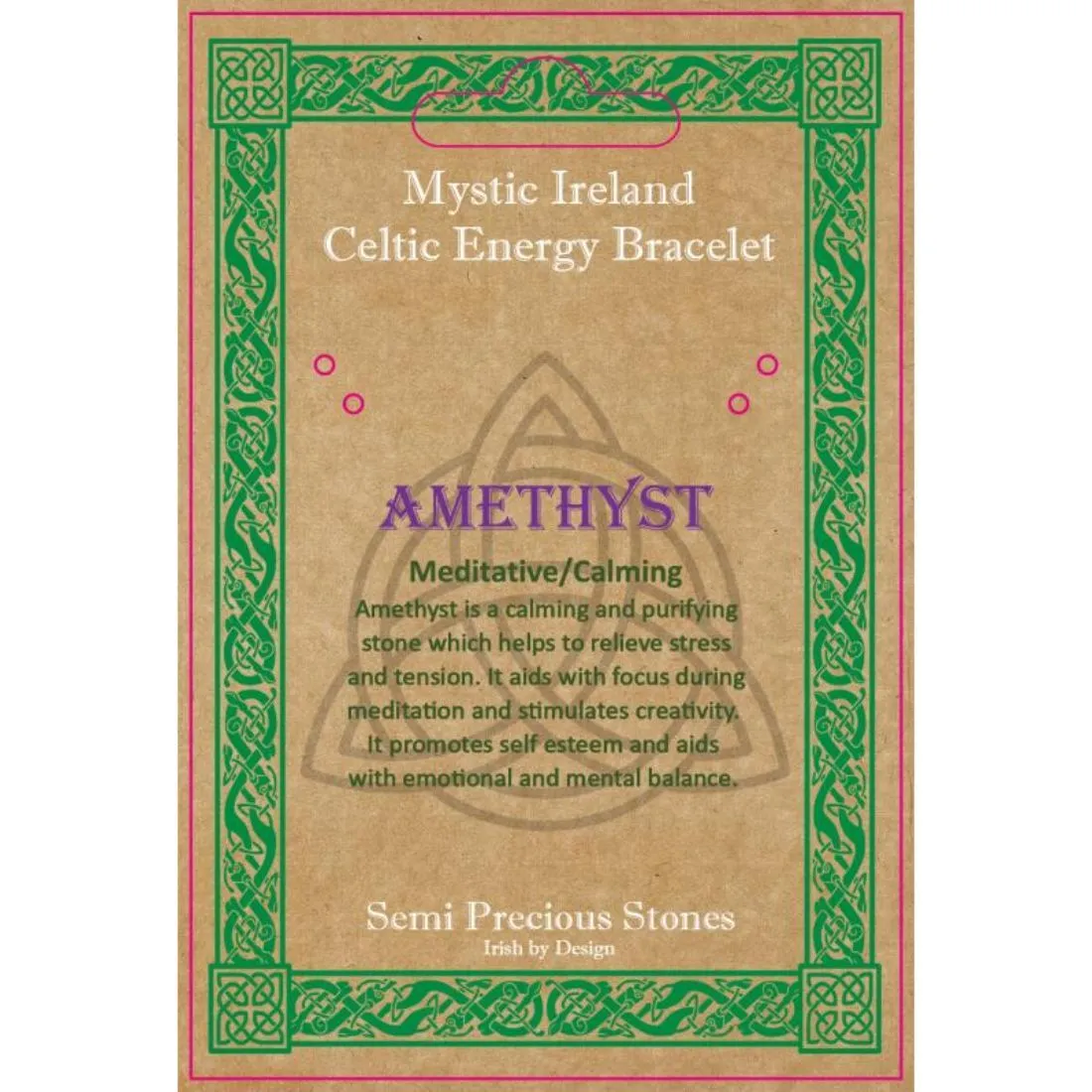 Amethyst Stone Celtic Energy necklace