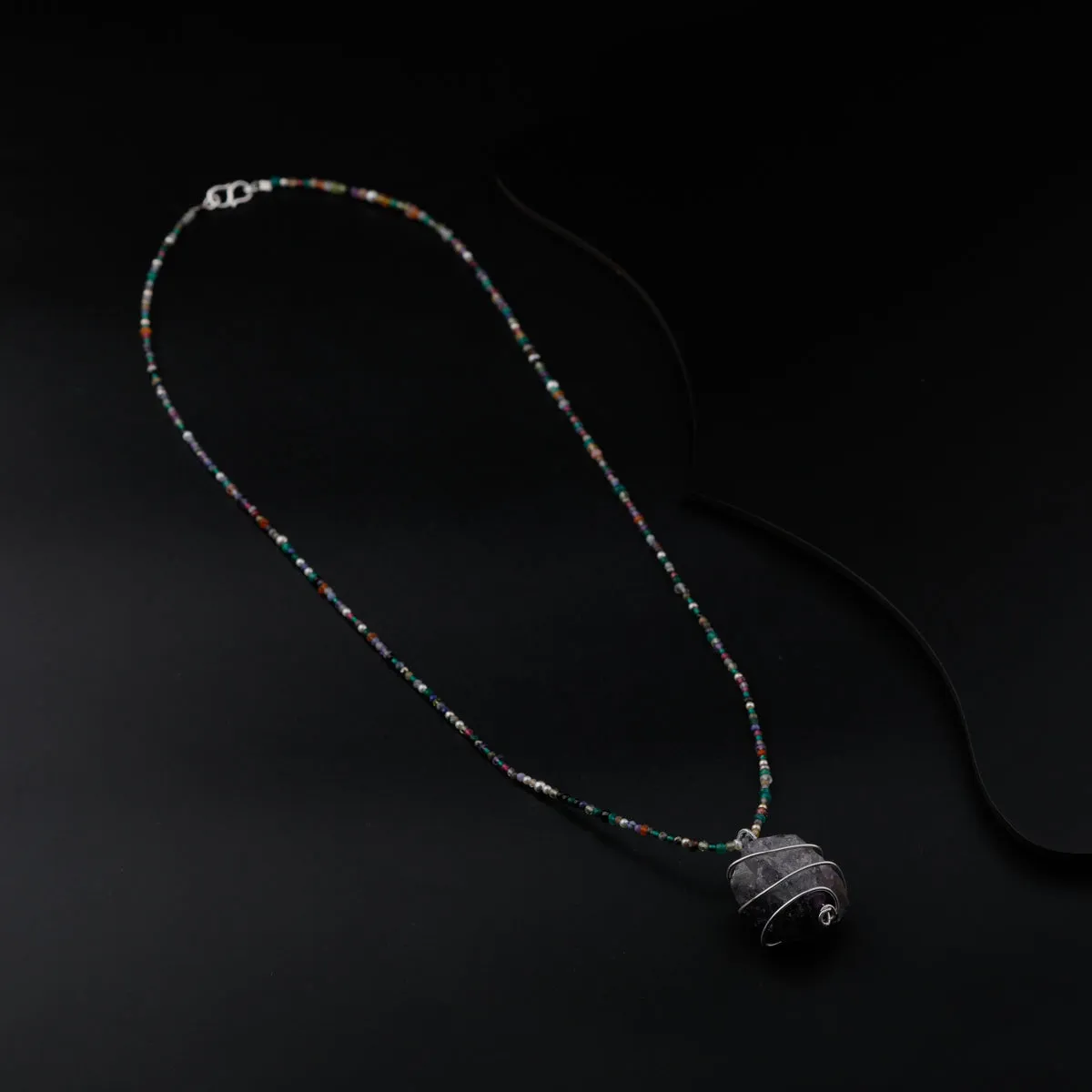 Amethyst Stone Pendant Necklace with Semi Precious Stones