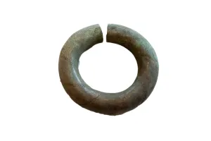 Antique African Oxidized Copper and Bronze Barber Pole Design Bracelet