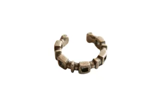 Antique African Silver Geometric Design Bracelet