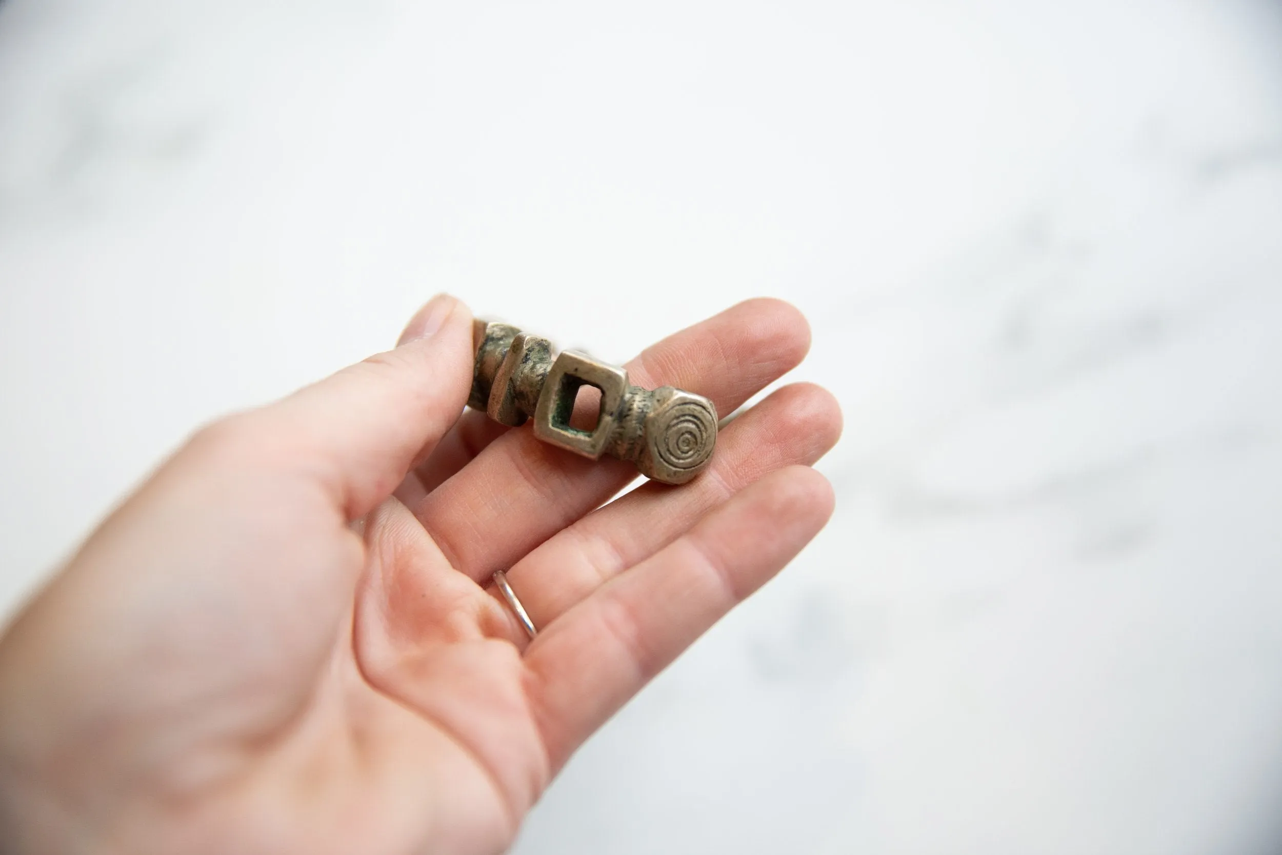 Antique African Silver Geometric Design Bracelet