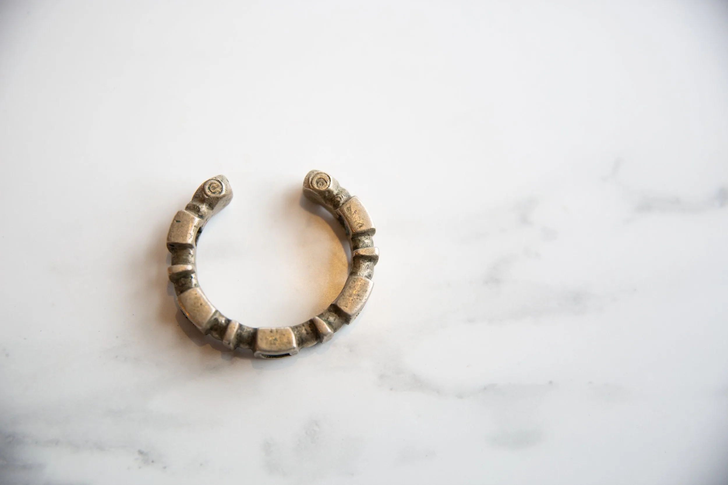 Antique African Silver Geometric Design Bracelet