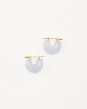 Arch Earrings in Blue Chalcedony/Gold