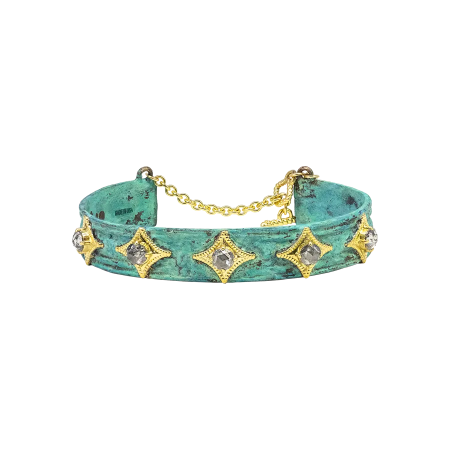 ARTIFACT TEAL PATINA GREY DIAMONDS BRACELET