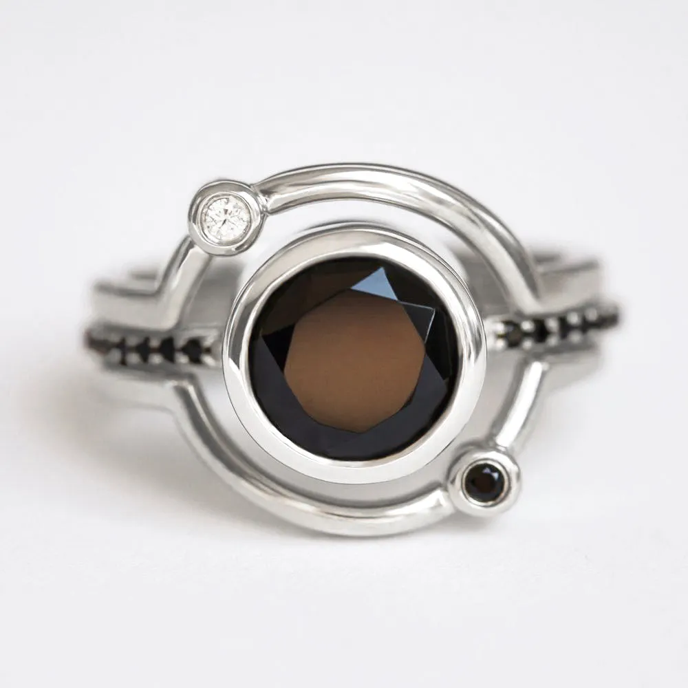 Astrid Round Black Spinel Solitaire Ring