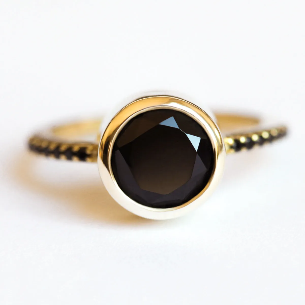Astrid Round Black Spinel Solitaire Ring