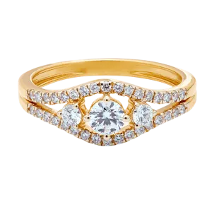 Aukera - Split Shank Diamond Solitaire Ring