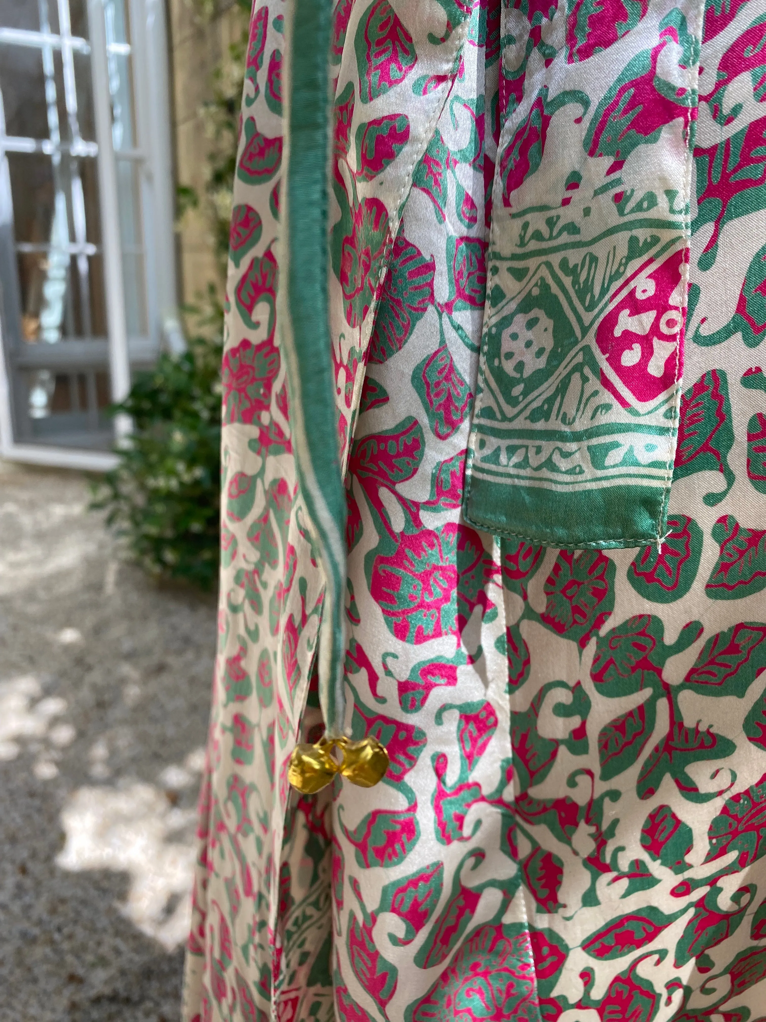 Azrou Silk Dress - Morning Light - short sleeve.