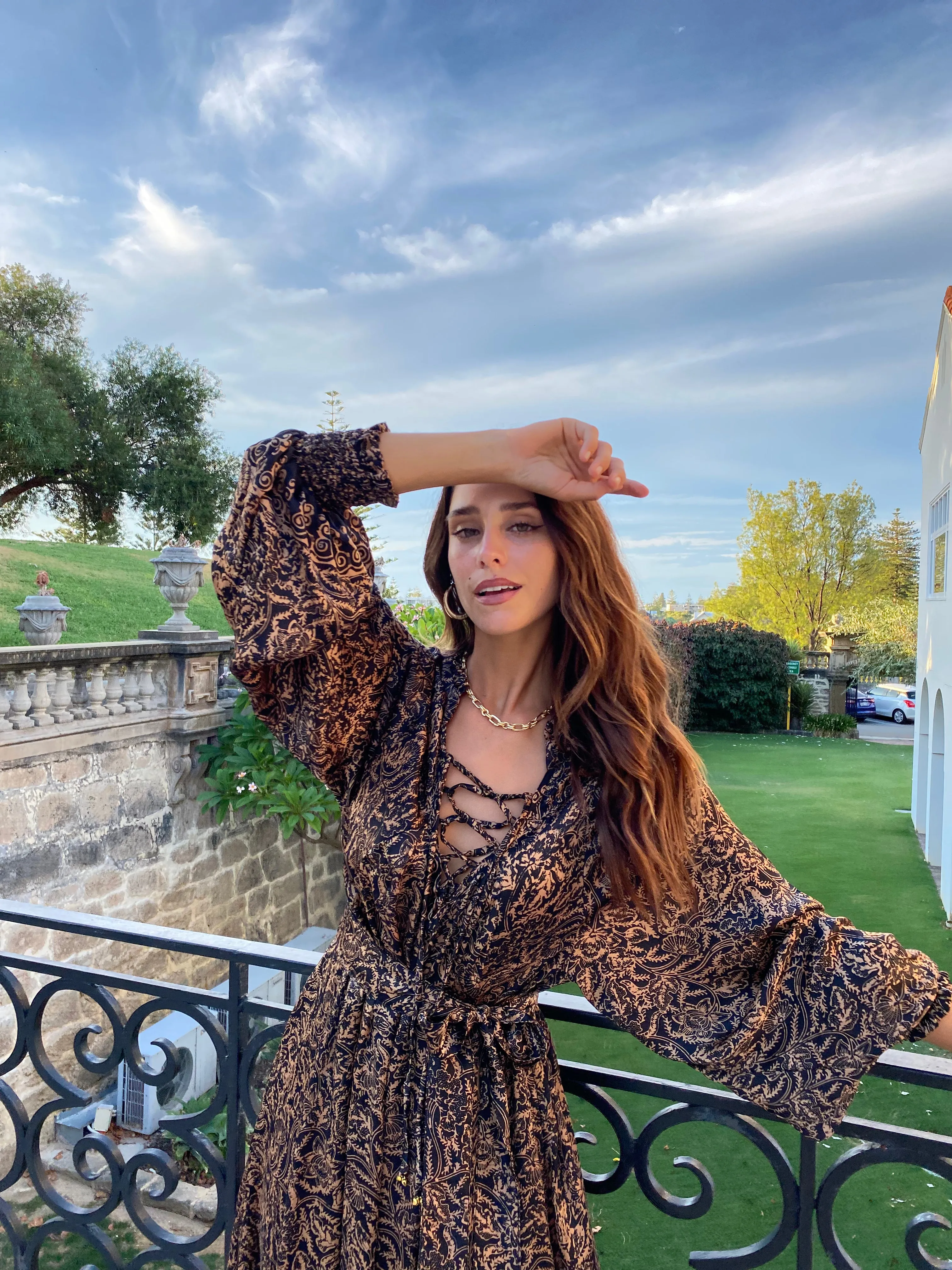 Azrou Silk Dress - Starry Night Silk