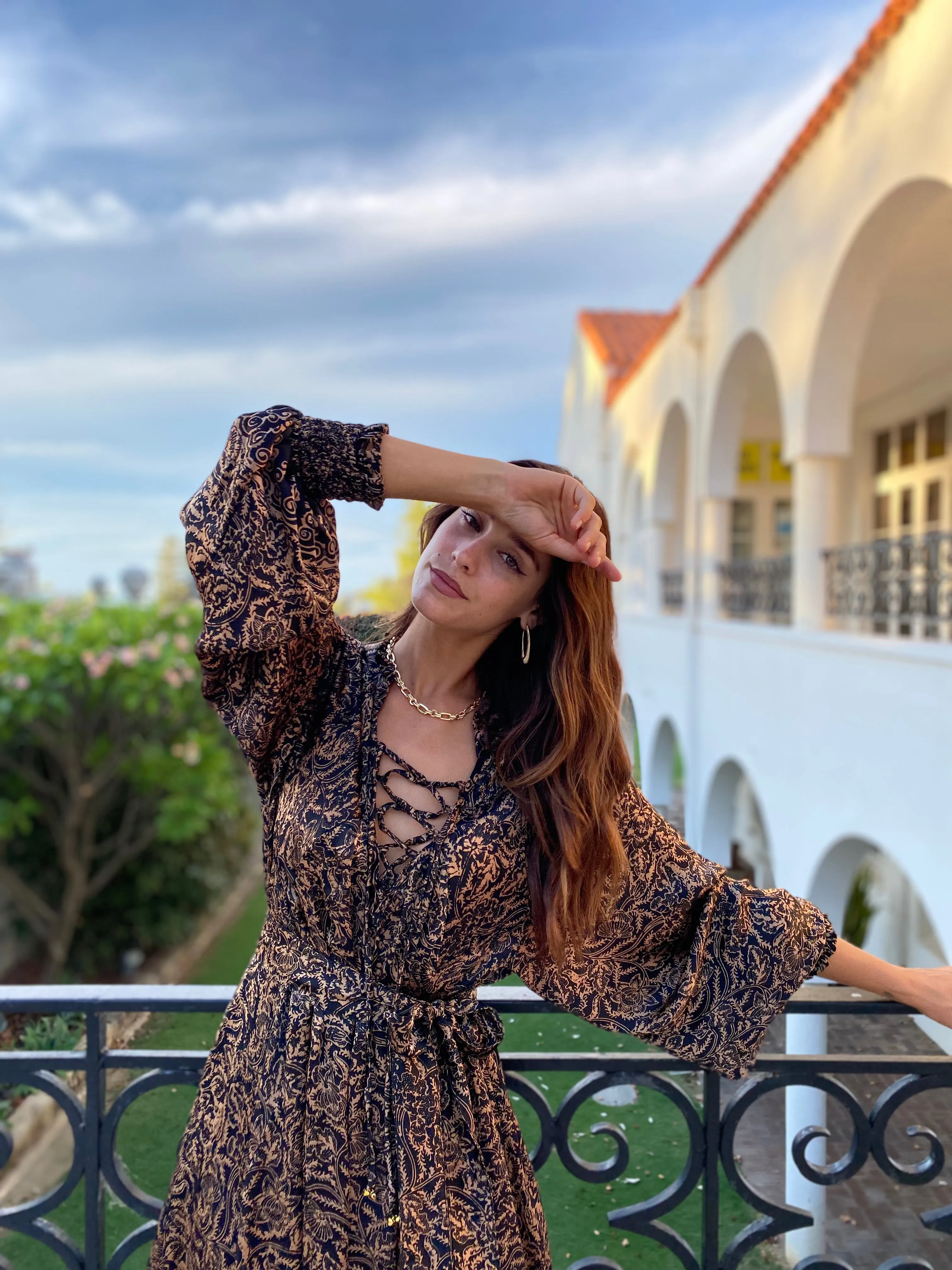 Azrou Silk Dress - Starry Night Silk