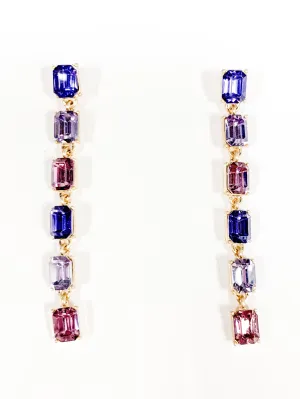 Baguette Dangle Earrings - Lavender Hues