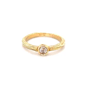 Baroque Diamond Solitaire Ring - 65749