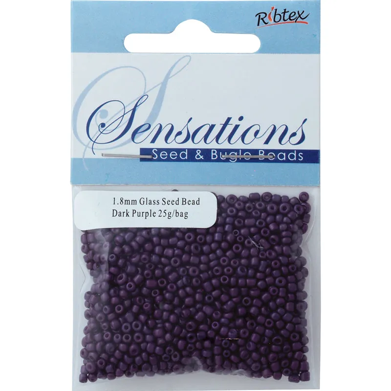 BEAD GLASS SEED 1.8MM DARK PURPLE 25G