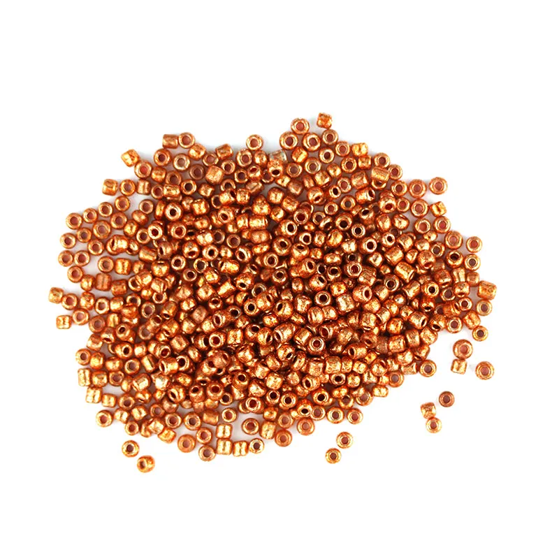 BEAD GLASS SEED 1.8MM MET ORANGECOP 30G