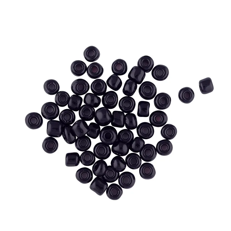 BEAD GLASS SEED BLACK 3.6MM 25G