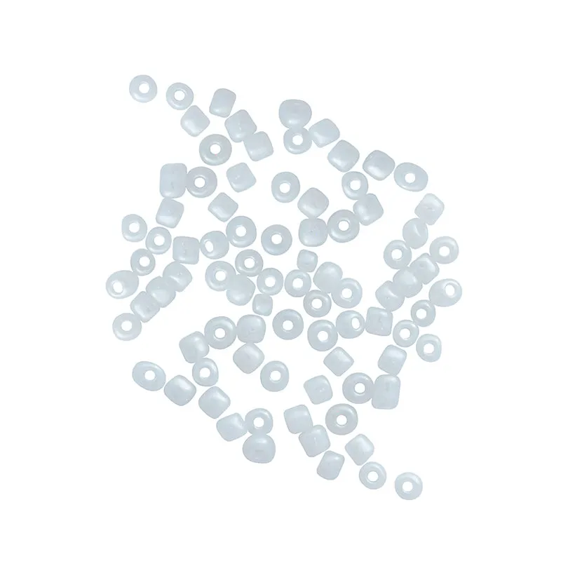 BEAD GLASS SEED GLOSS WHITE 3.6MM 25G