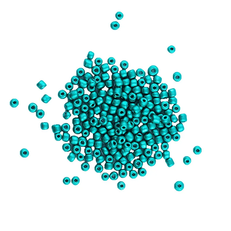 BEAD GLASS SEED PEARL DK GREEN 3.6MM 25G