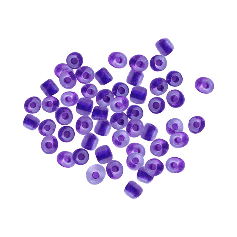 BEAD GLASS SEED PURPLE CLEAR 3.6MM 25G