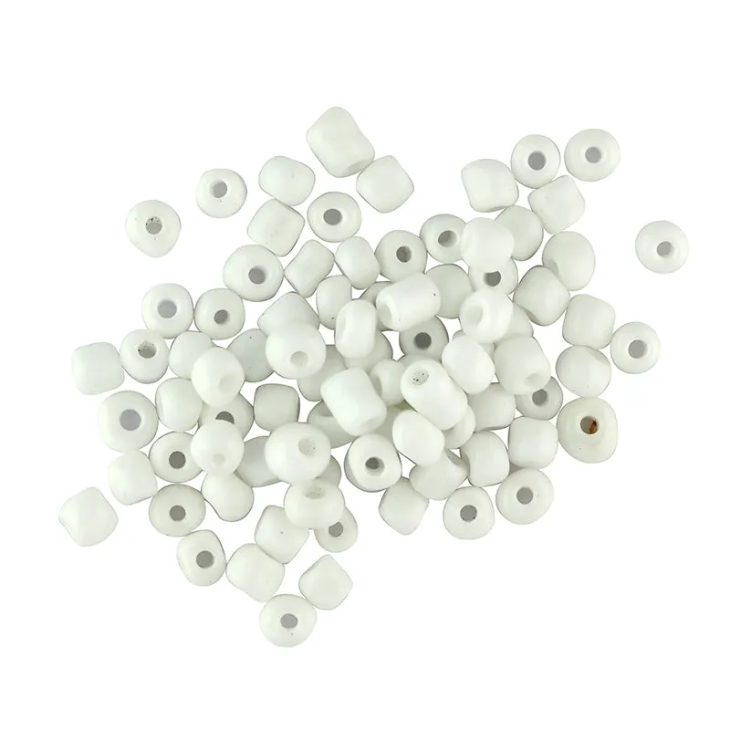 BEAD GLASS SEED SOLID WHITE 3.6MM 25G