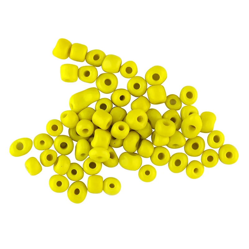 BEAD GLASS SEED SOLID YELLOW 3.6MM 25G