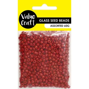 BEADS GLASS SEED BEAD RED 3.6MM 60G