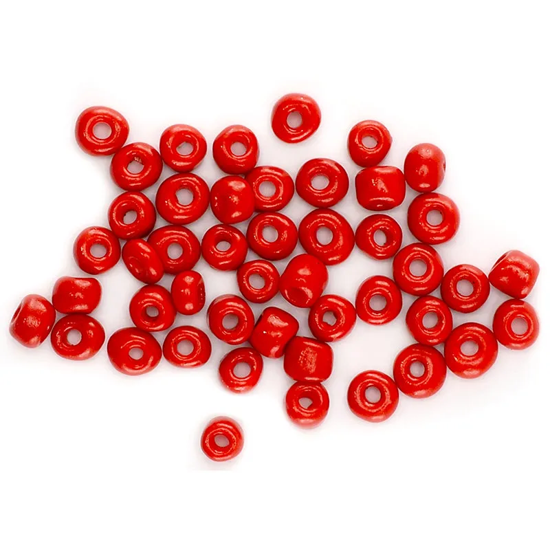 BEADS GLASS SEED BEAD RED 3.6MM 60G