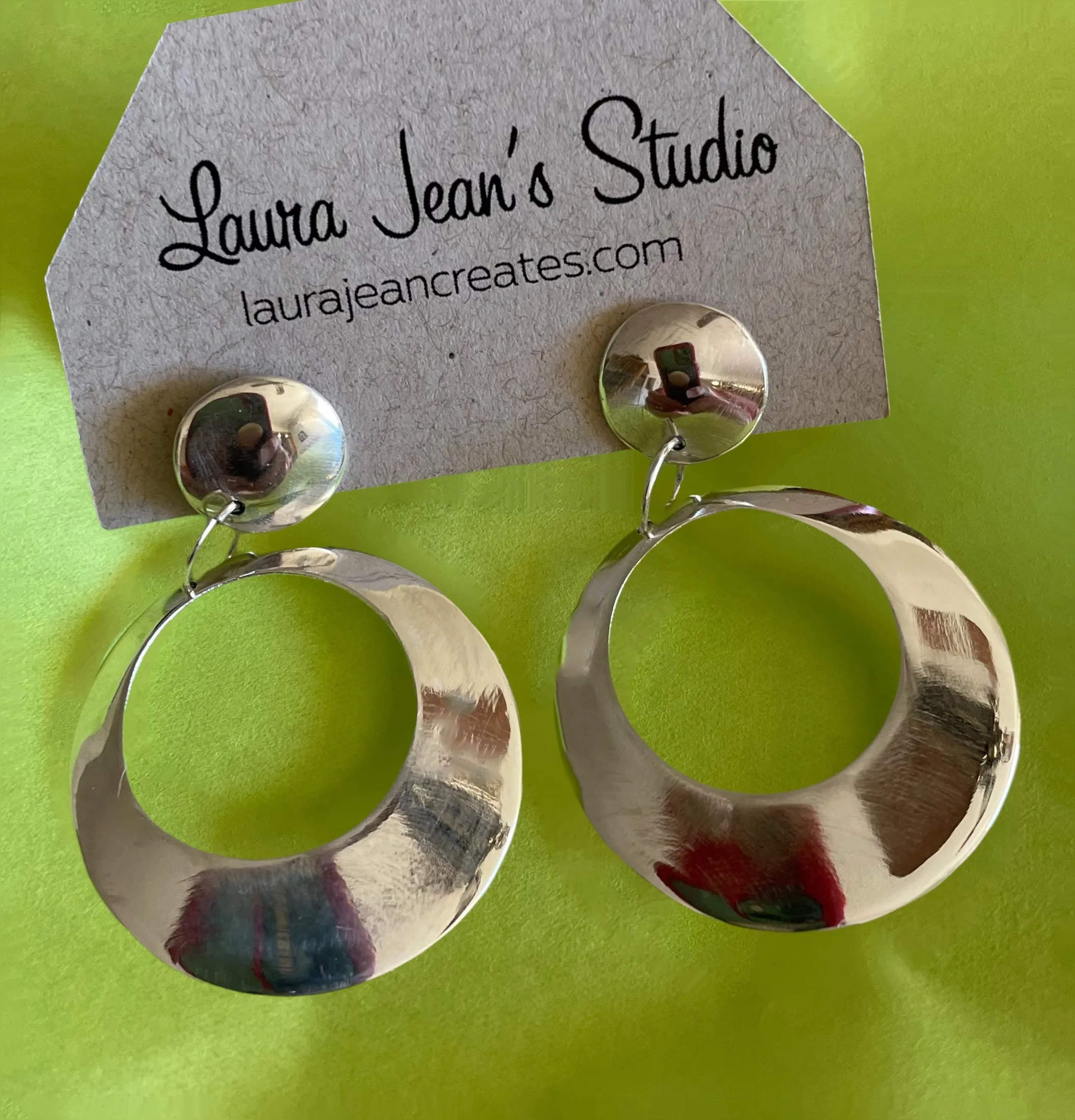 Beautiful Bold Classic Sterling Silver Stud Earrings