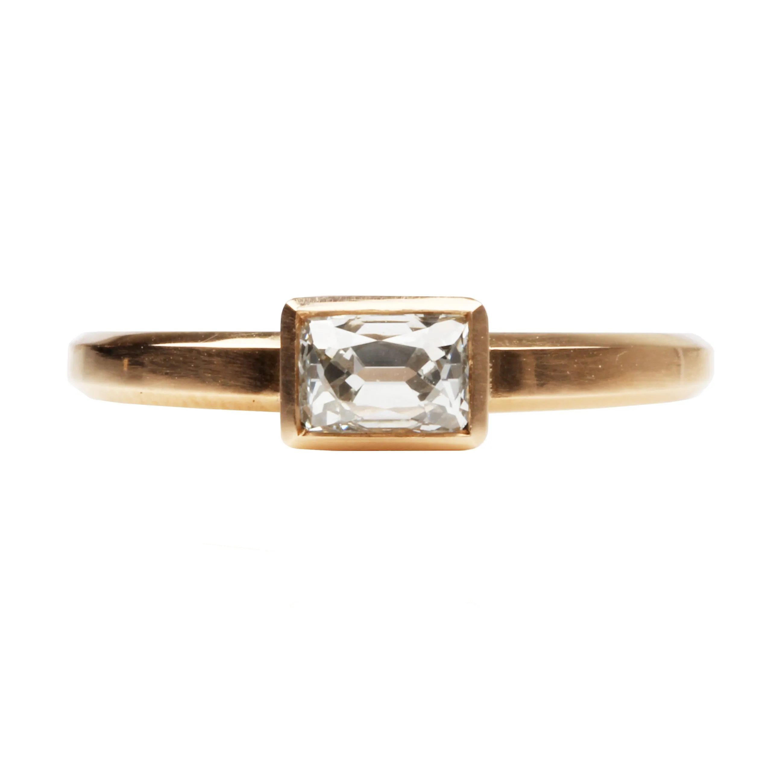 Bezel Set Old Mine Cut Diamond Solitaire Ring