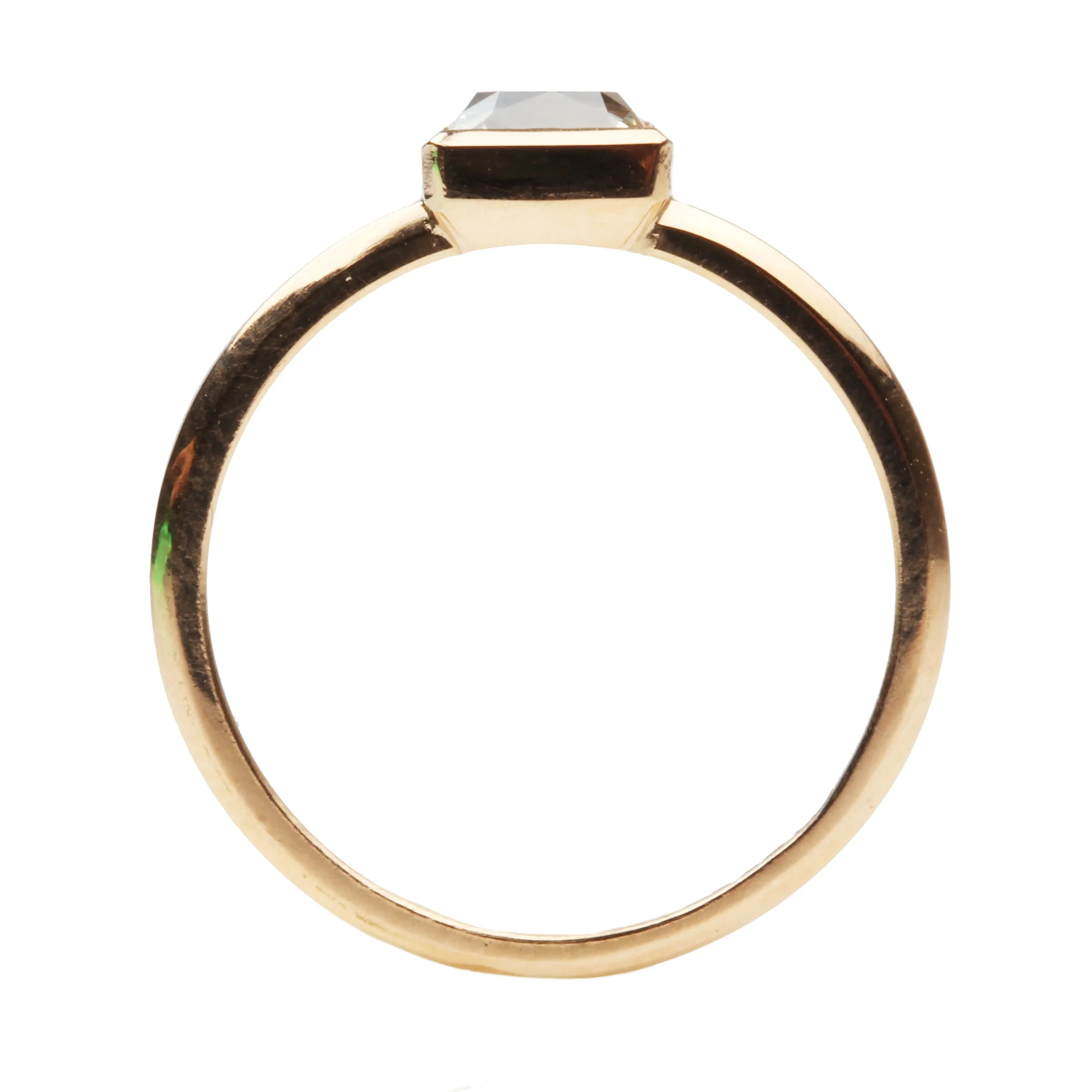 Bezel Set Old Mine Cut Diamond Solitaire Ring