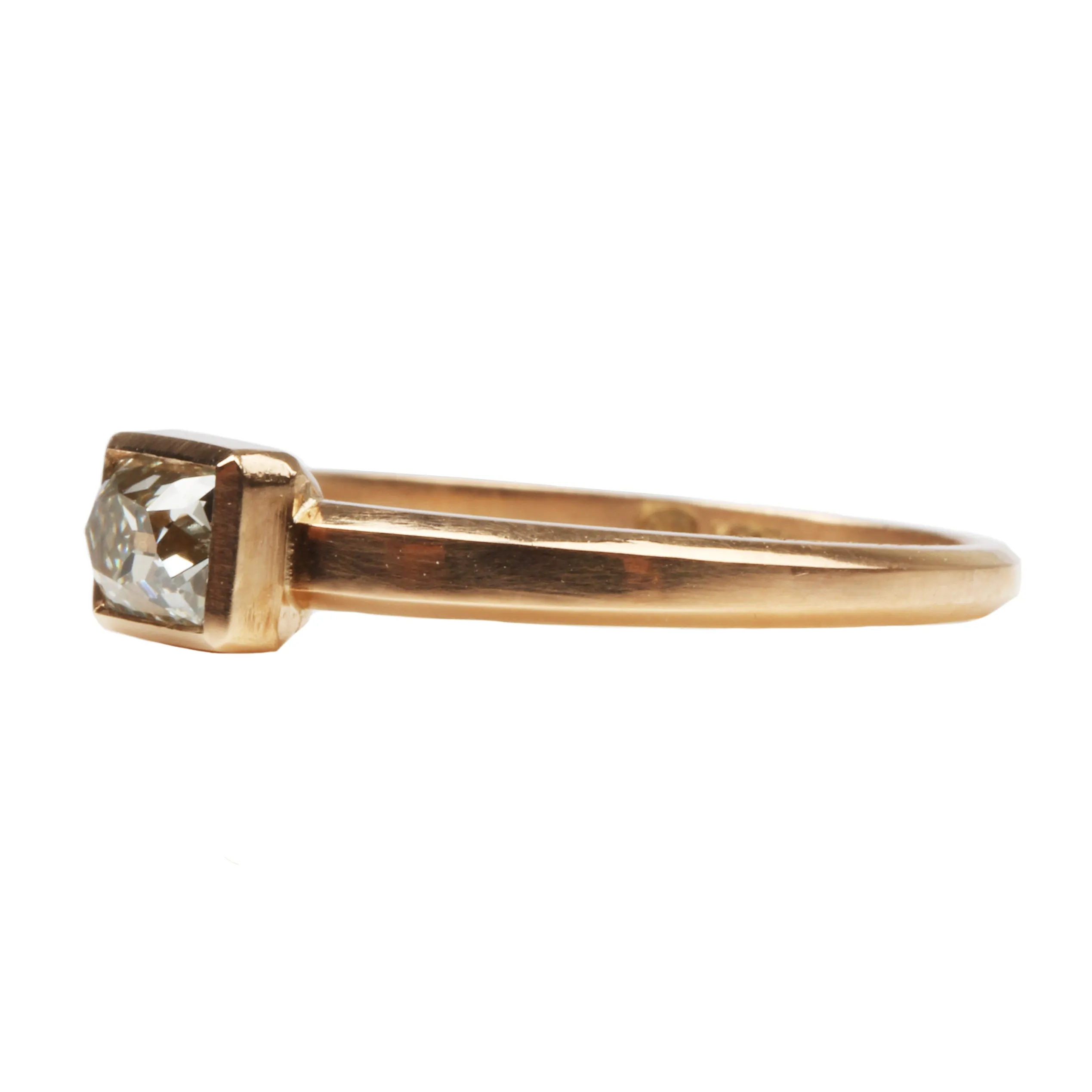 Bezel Set Old Mine Cut Diamond Solitaire Ring